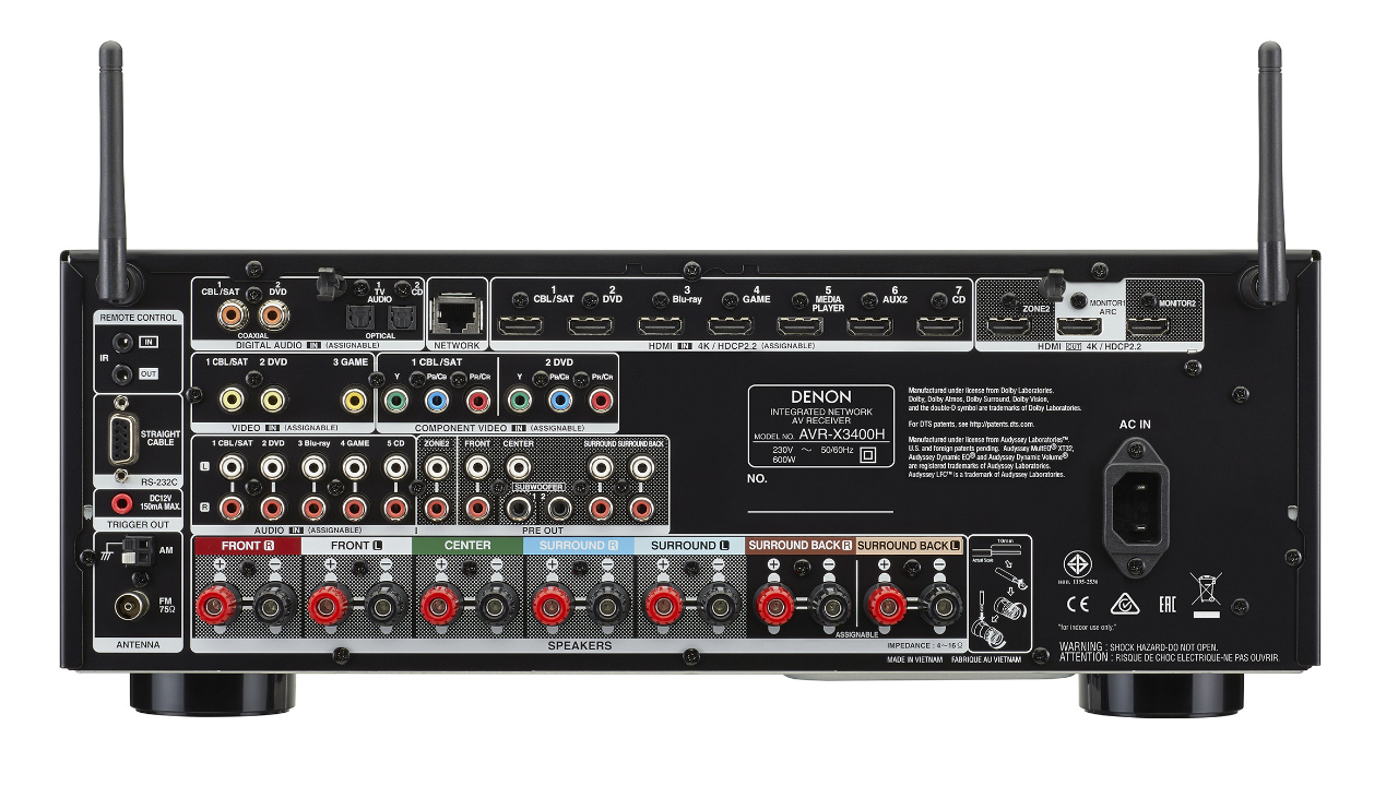 Denon AVR X3400H back web