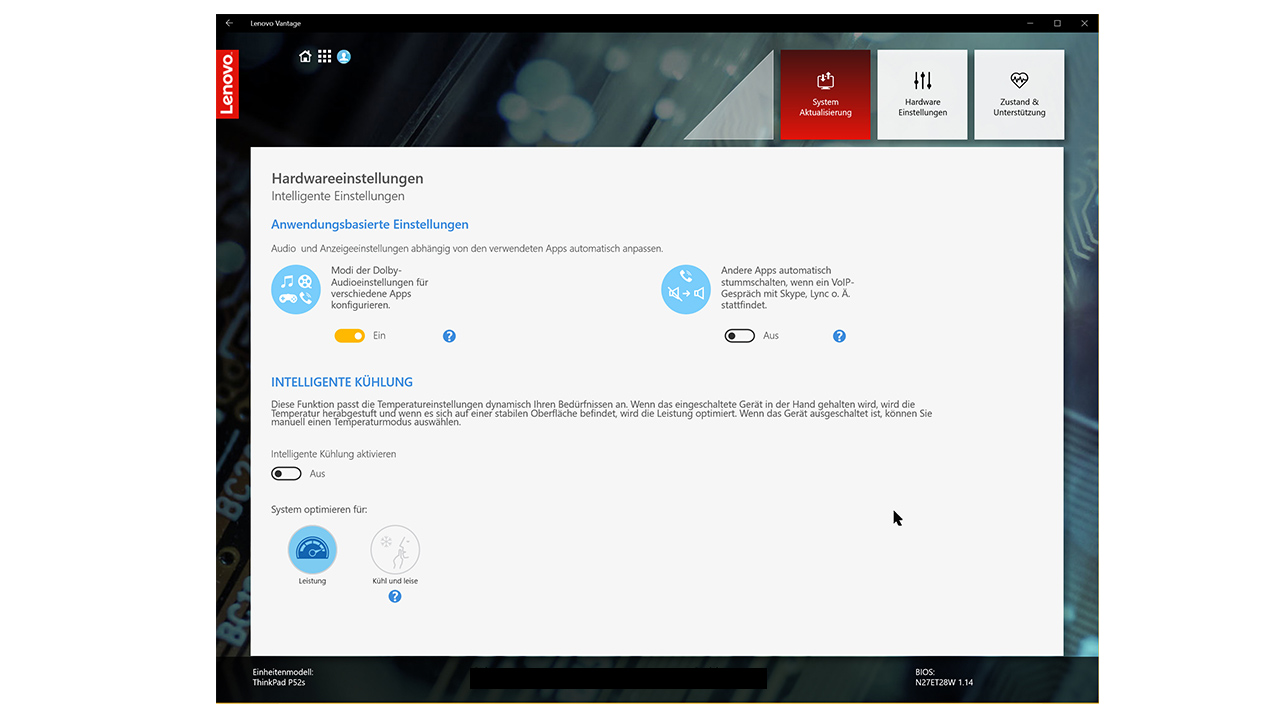 Lenovo Vantage Leistung web
