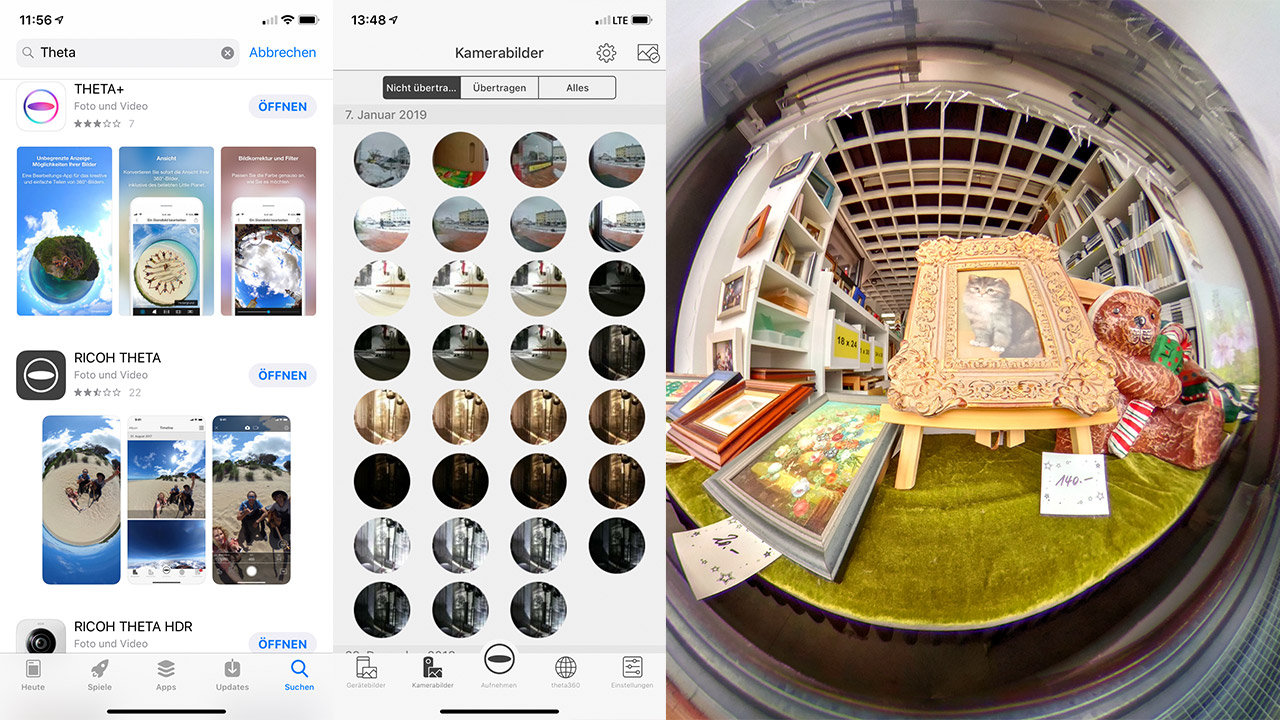 ricoh theta v vorschau app fischer
