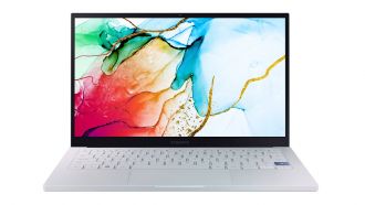 Samsung Galaxy Book Ion NP930XCJ Aura Silver Front offen
