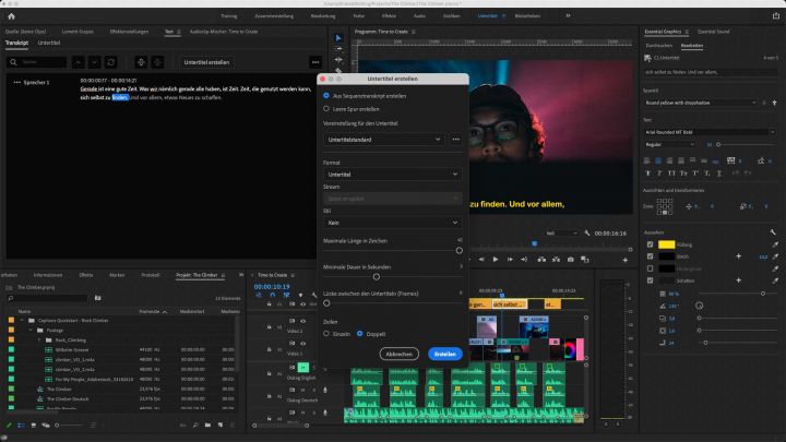 Adobe PrPro S2T CreateCaptions DE