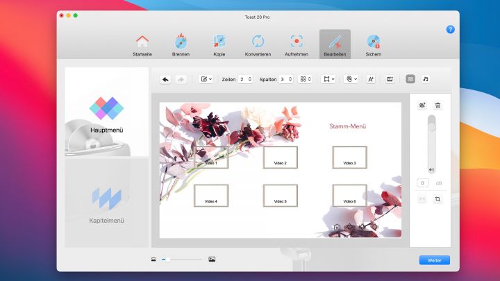 Roxio Toast 20 template designer web