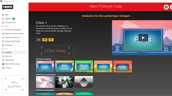 Nero Start Vorlagen