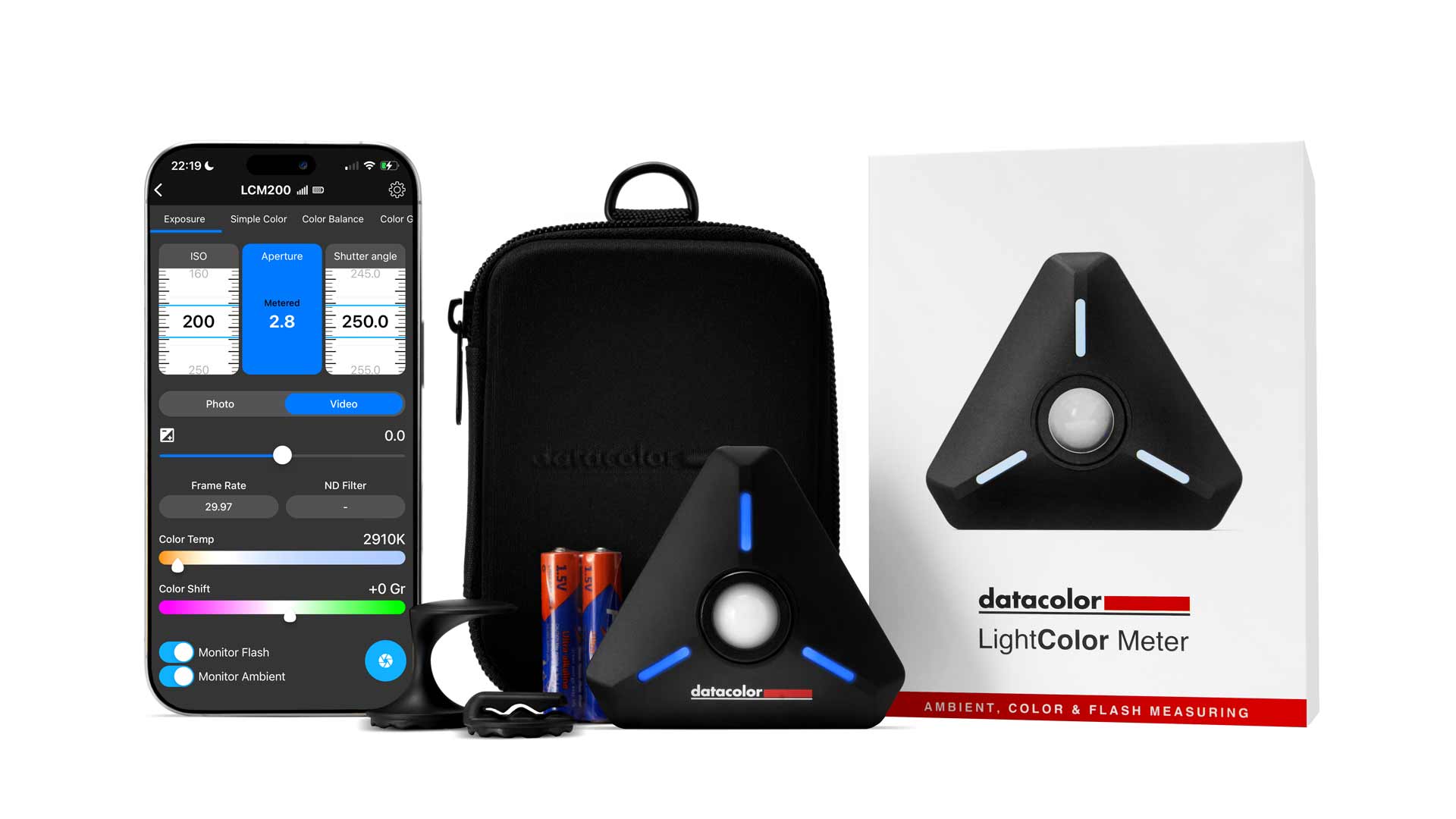 Datacolor LightColor Meter Group of all accessories