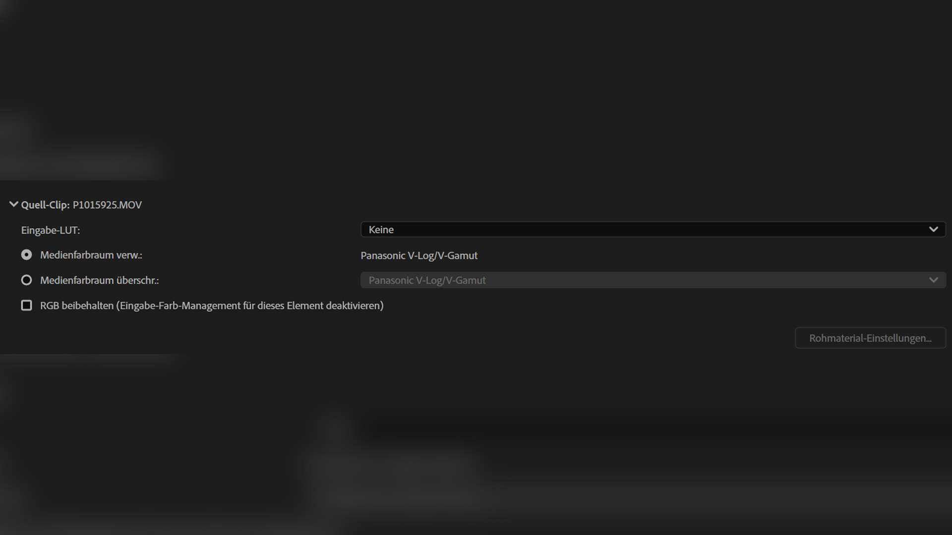 Premiere Pro Autokorrektur RGB beibehalten