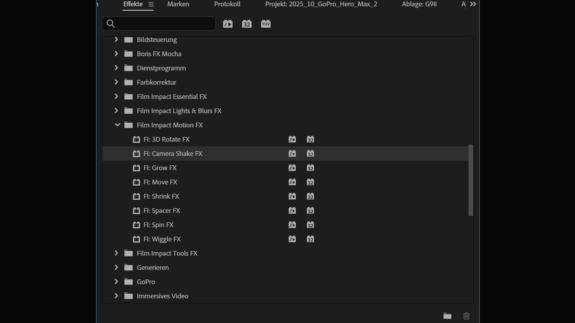 Adobe PremiereApp Pro Effekte Effekte