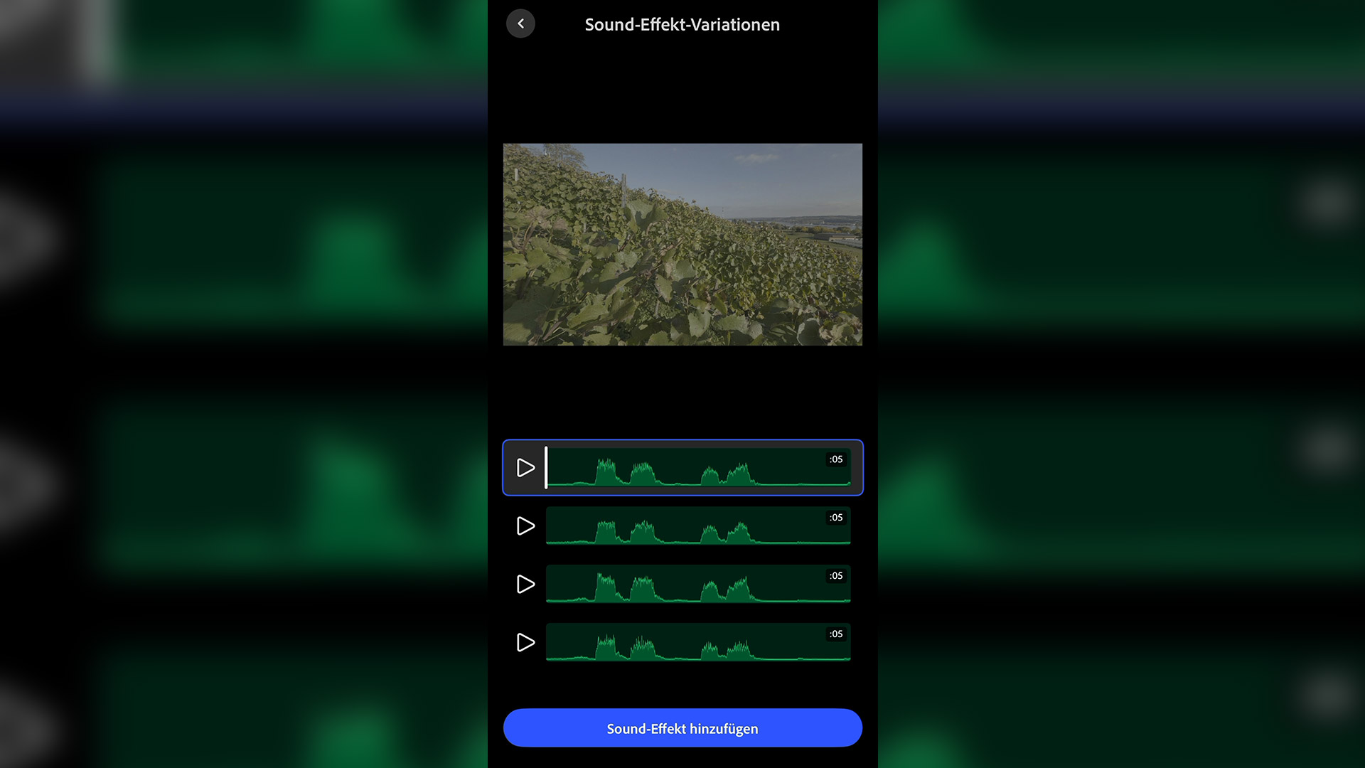 Adobe PremiereApp Pro Effekte Soundeffekt Generator