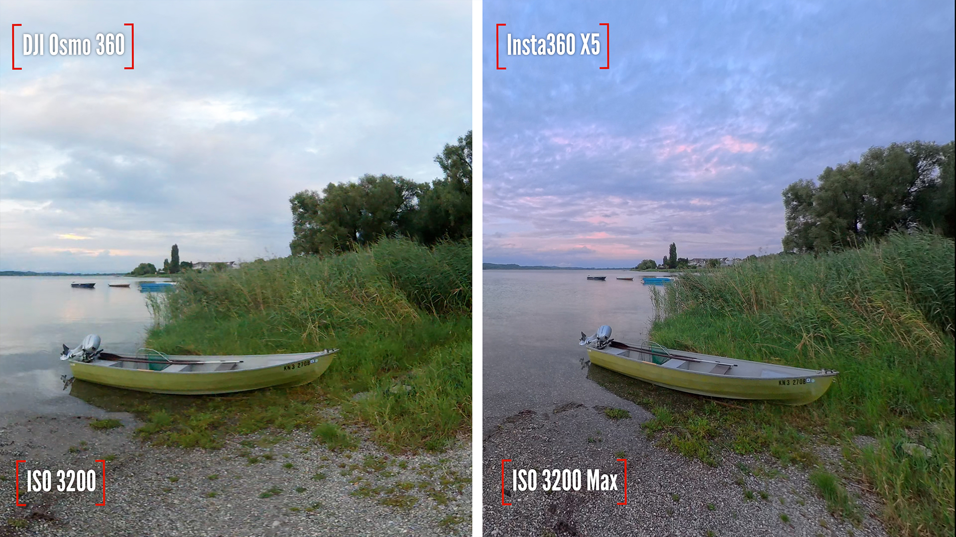 DJI Osmo 360 Insta360 X5 Vergleich ISO