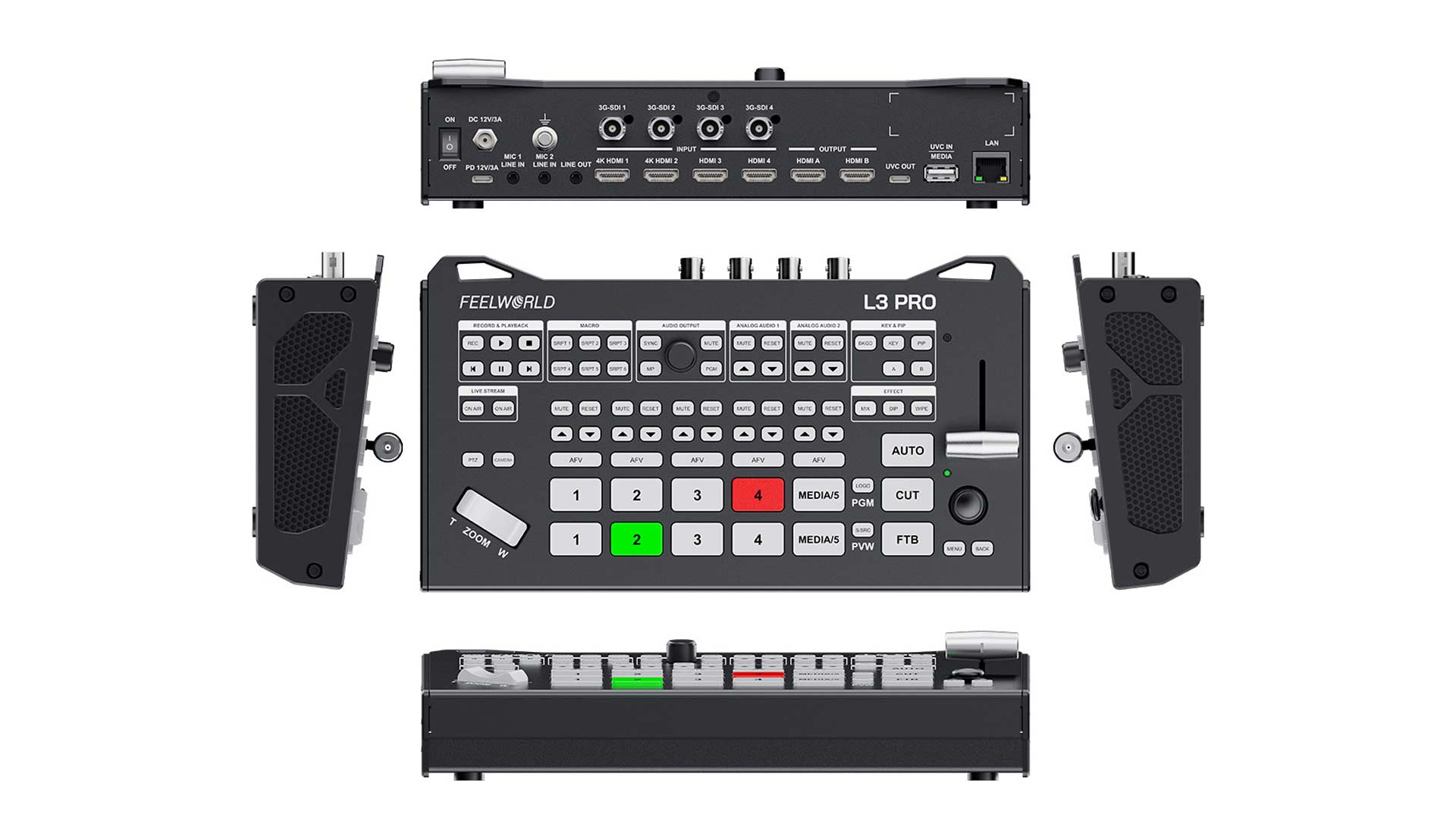 Feelworld L3 Pro: Videomischer mit 10 Eingängen und 5 Kanälen Feelworld L3 Pro: Videomischer mit 10 Eingängen und 5 Kanälen