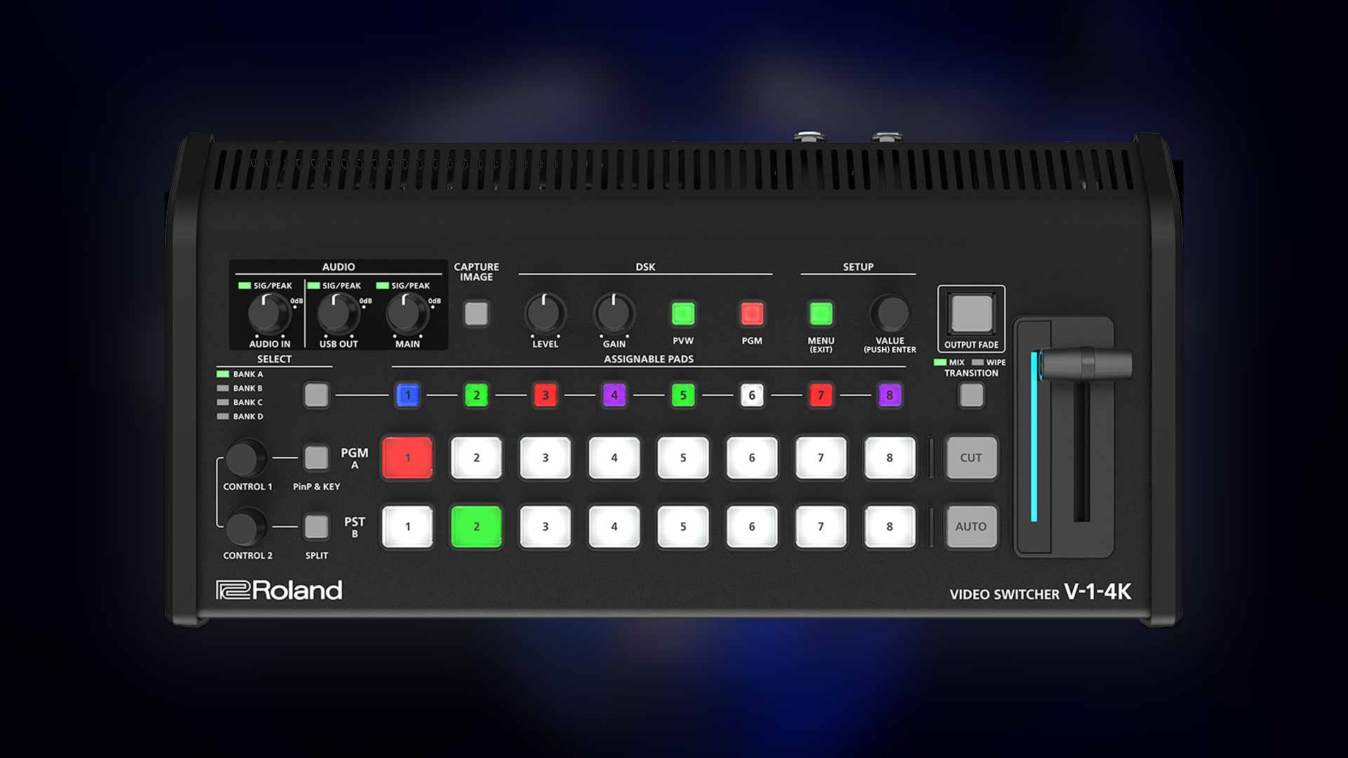 Roland V-1-4K: Kompakter 4K-Bildmischer mit integrierter PTZ-Steuerung