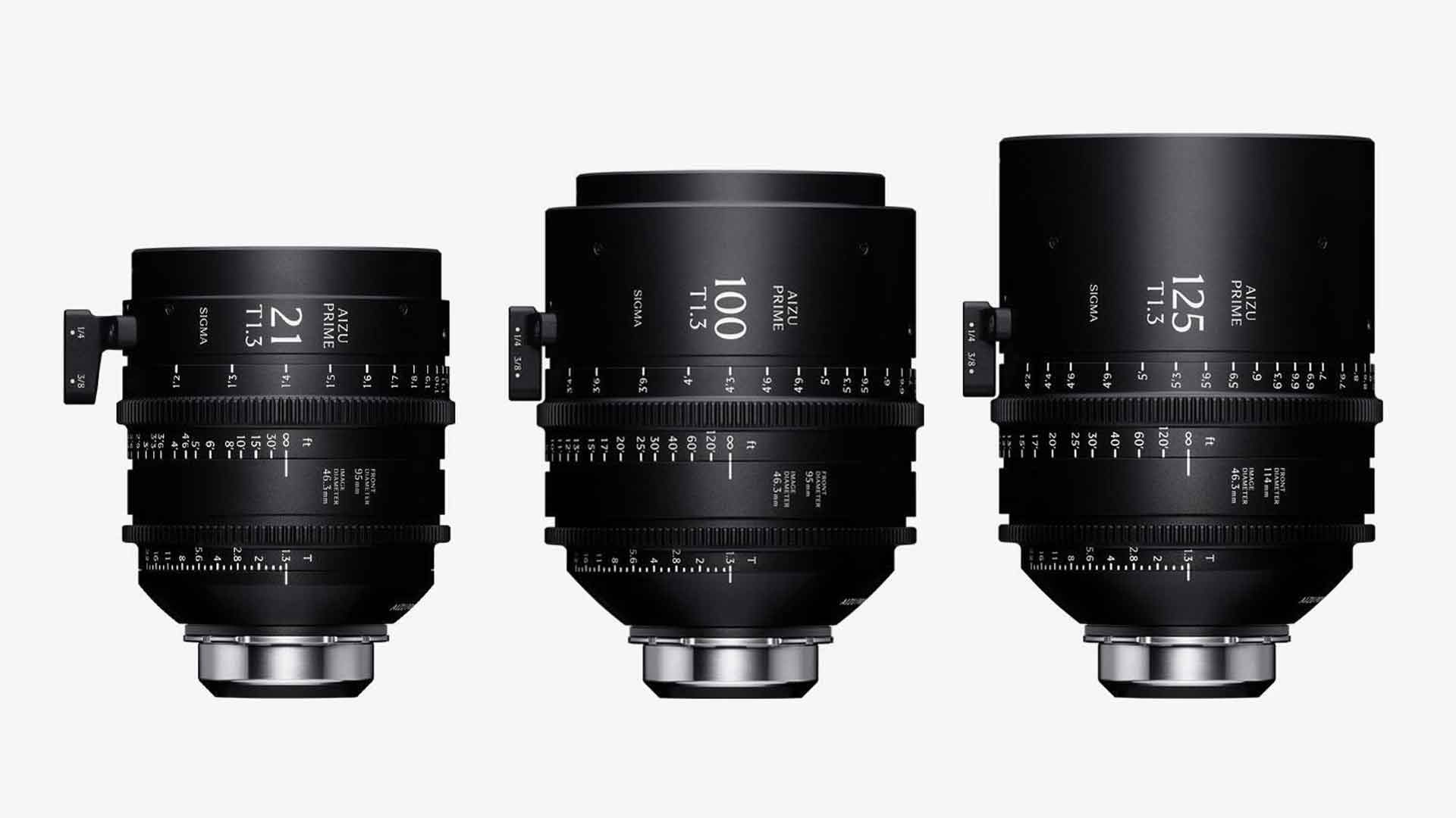 Sigma Aizu Prime: T1.3-Cine-Objektive mit 21, 100 und 125 Millimetern Sigma Aizu Prime: T1.3-Cine-Objektive mit 21, 100 und 125 Millimetern