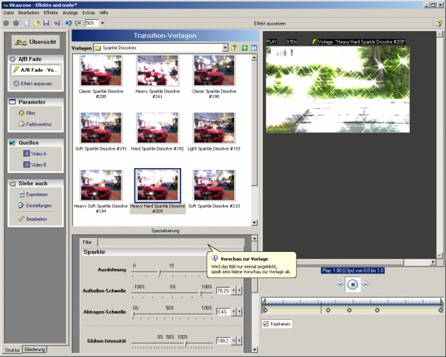 Die teure Effektsoftware Vitascene aus dem Hause ProDAD gibt es bei der Ultimate-Version von Pinnacle Studio umsonst dazu.