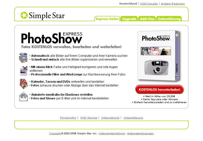 Die kostenlose Software Photoshow Express nimmt neben Fotos auch Videos entgegen