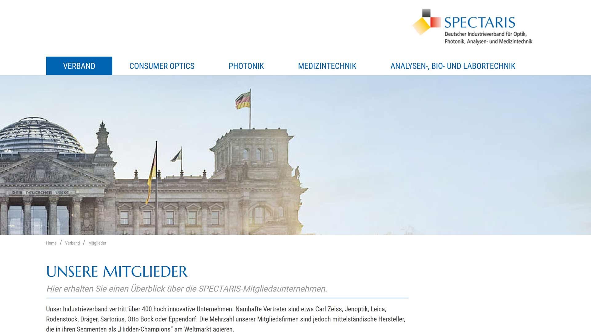 Spectaris: Deutscher Industrieverband fu00fcr Foto und Imaging