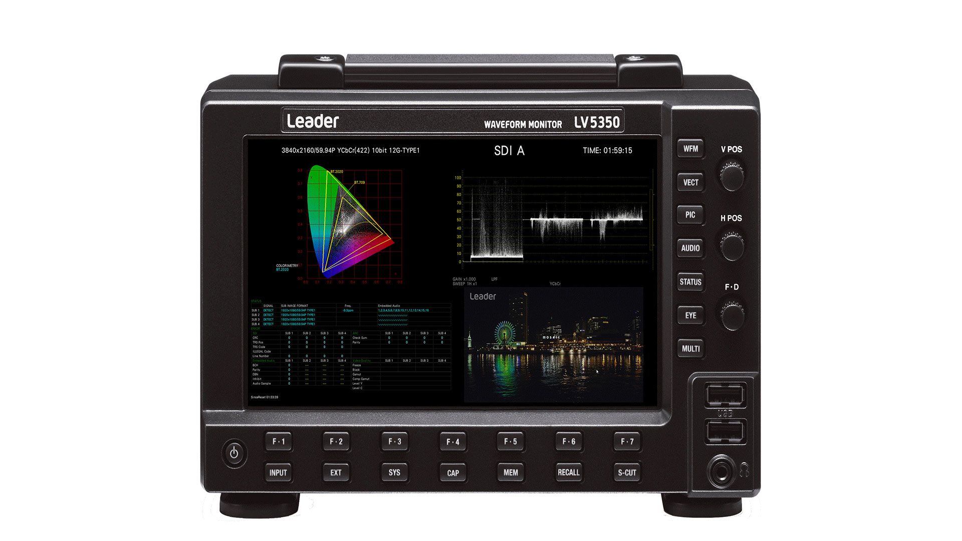 Leader LV5350: portabler Wellenform-Monitor mit SDI