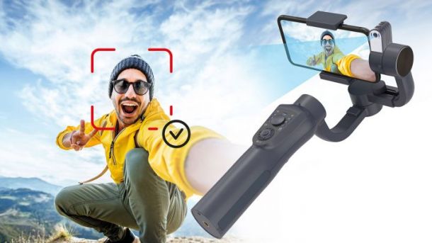 Easypix GoXtreme GX4: Gimbal mit Tracking fu00fcr Smartphones und Action Cams