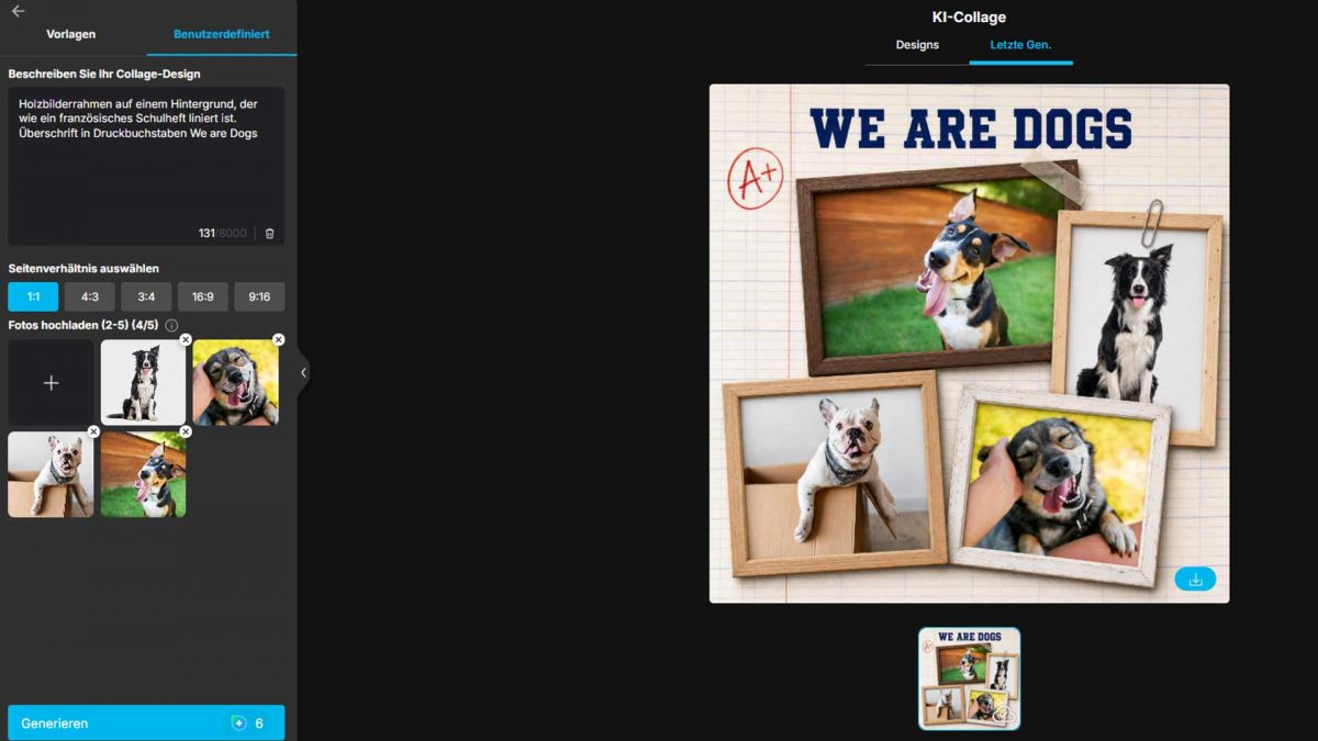 CyberLink MyEdit: KI gestaltet Fotocollagen nach Texteingabe